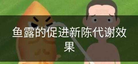 鱼露的促进新陈代谢效果(鱼露的促进新陈代谢效果如何)